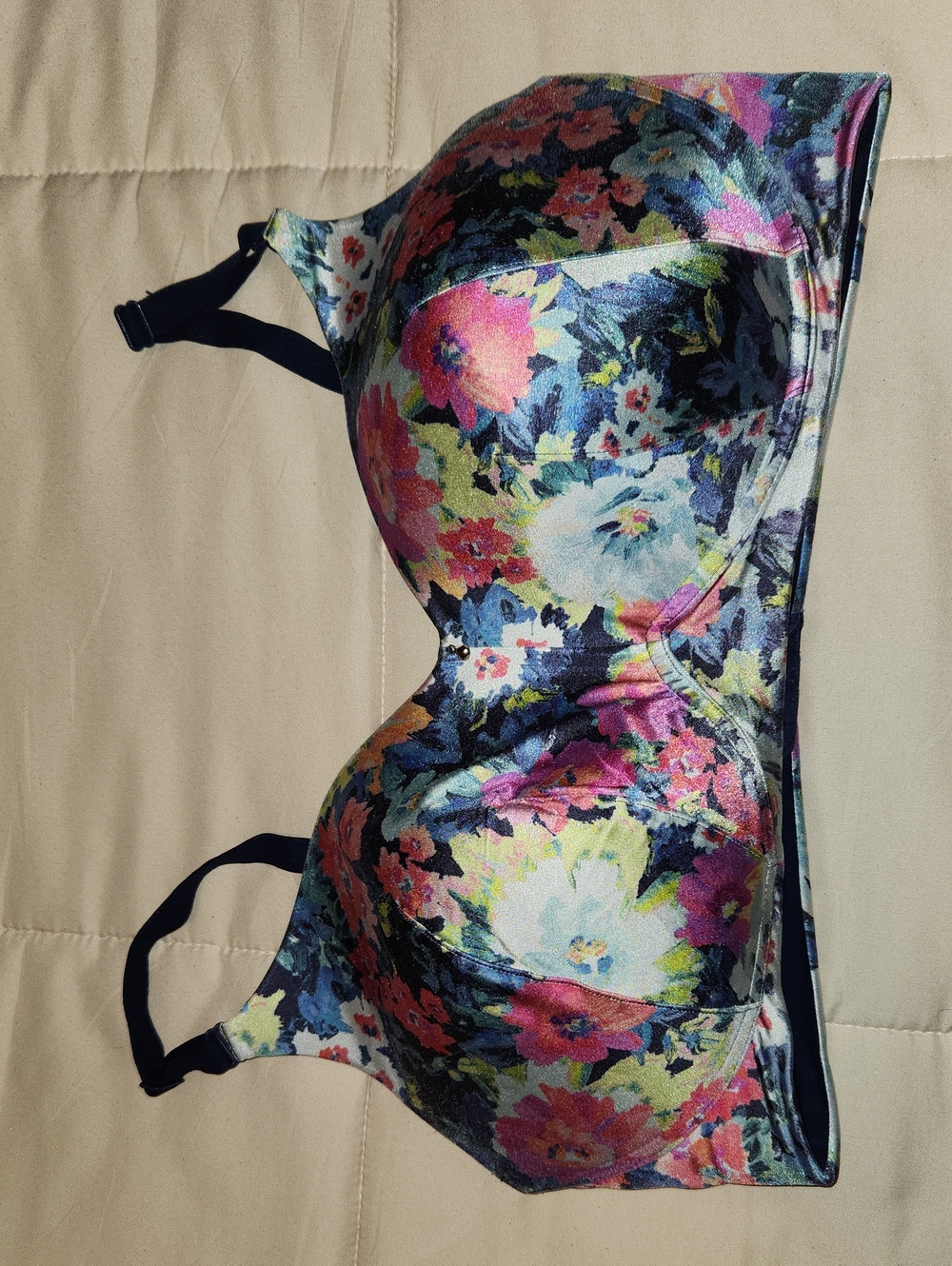 Floral Printed T-Shirt Bra - Multicolor